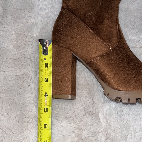 Top Moda brown micro suede over the knee boots size 7 NEVER WORN - Picture 4 of 5